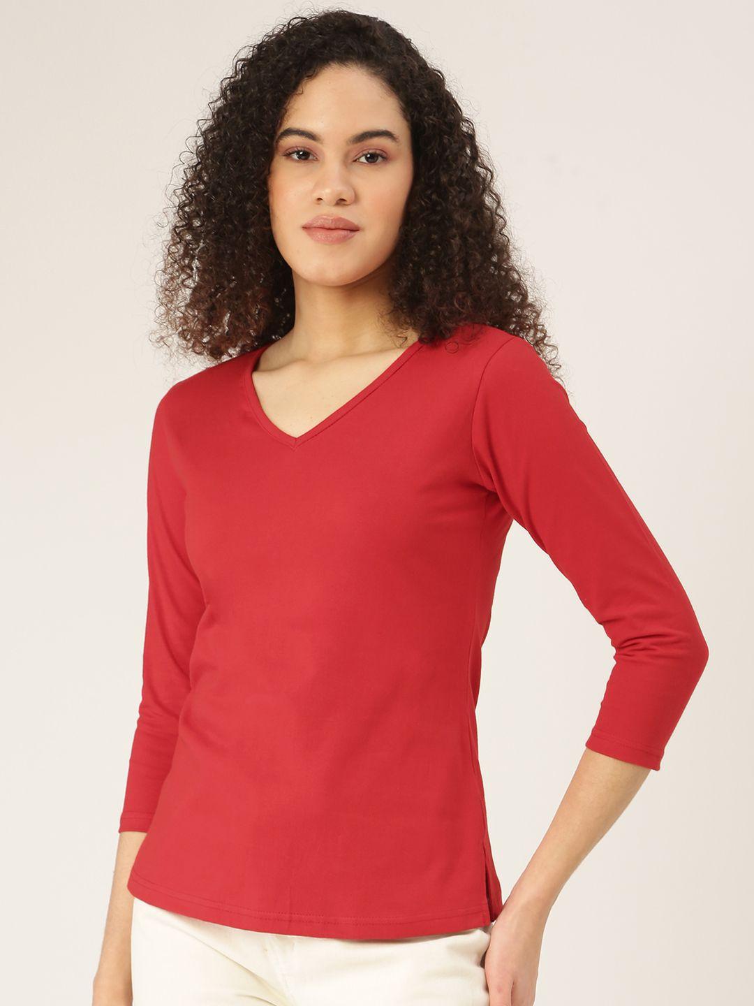 brinns-women-red-v-neck-t-shirt