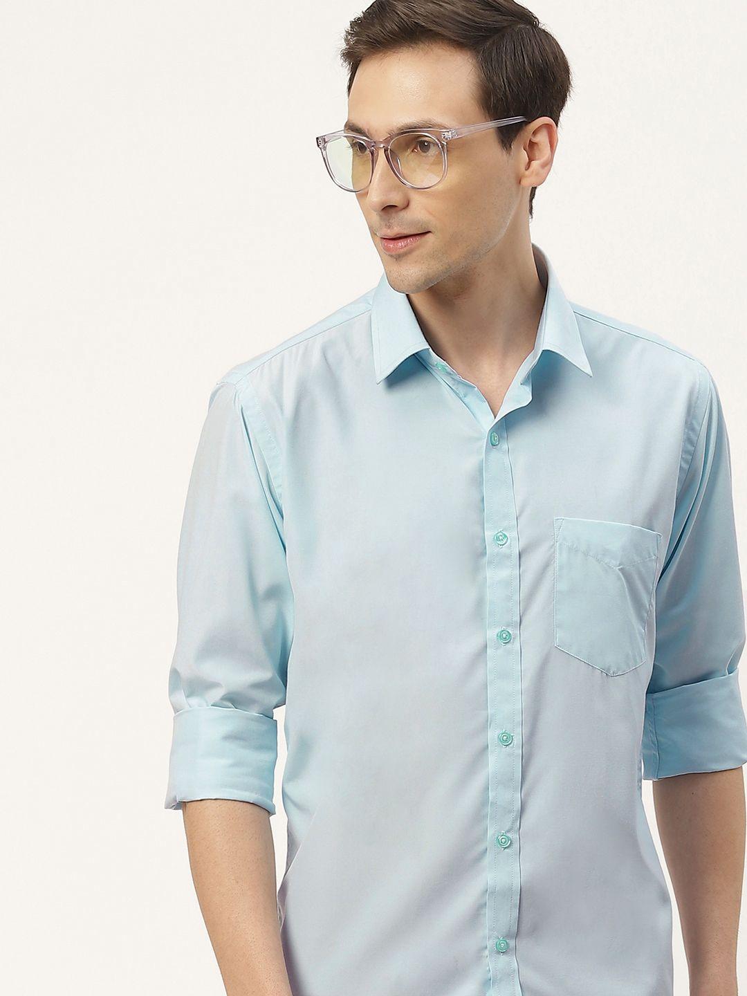 english-navy-men-blue-classic-slim-fit-casual-shirt