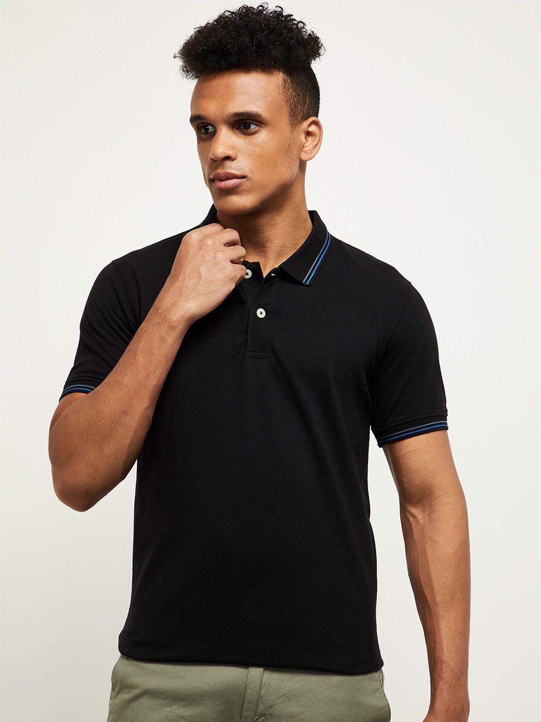 max-men-black-polo-collar-t-shirt