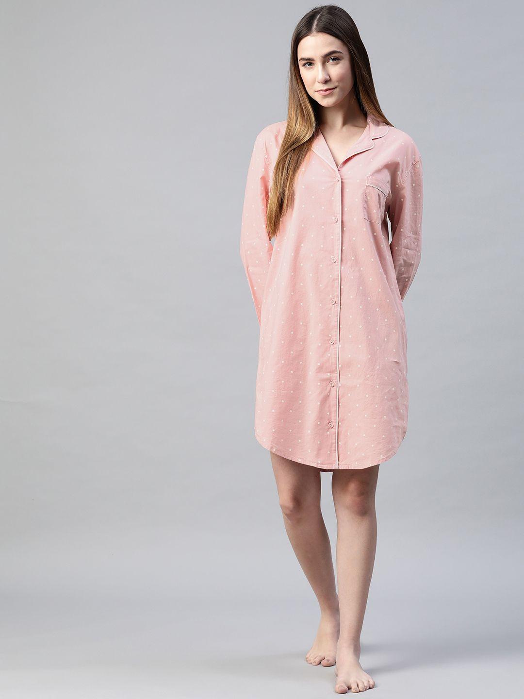 marks-&-spencer-pink-&-white-printed-cotton-nightdress