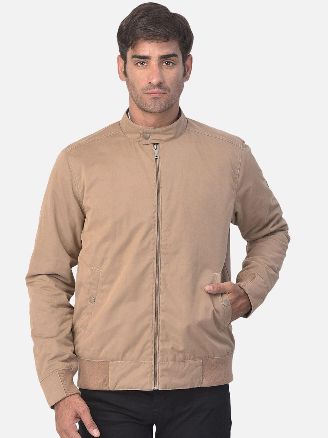 woodland-men-brown-water-resistant-bomber-jacket