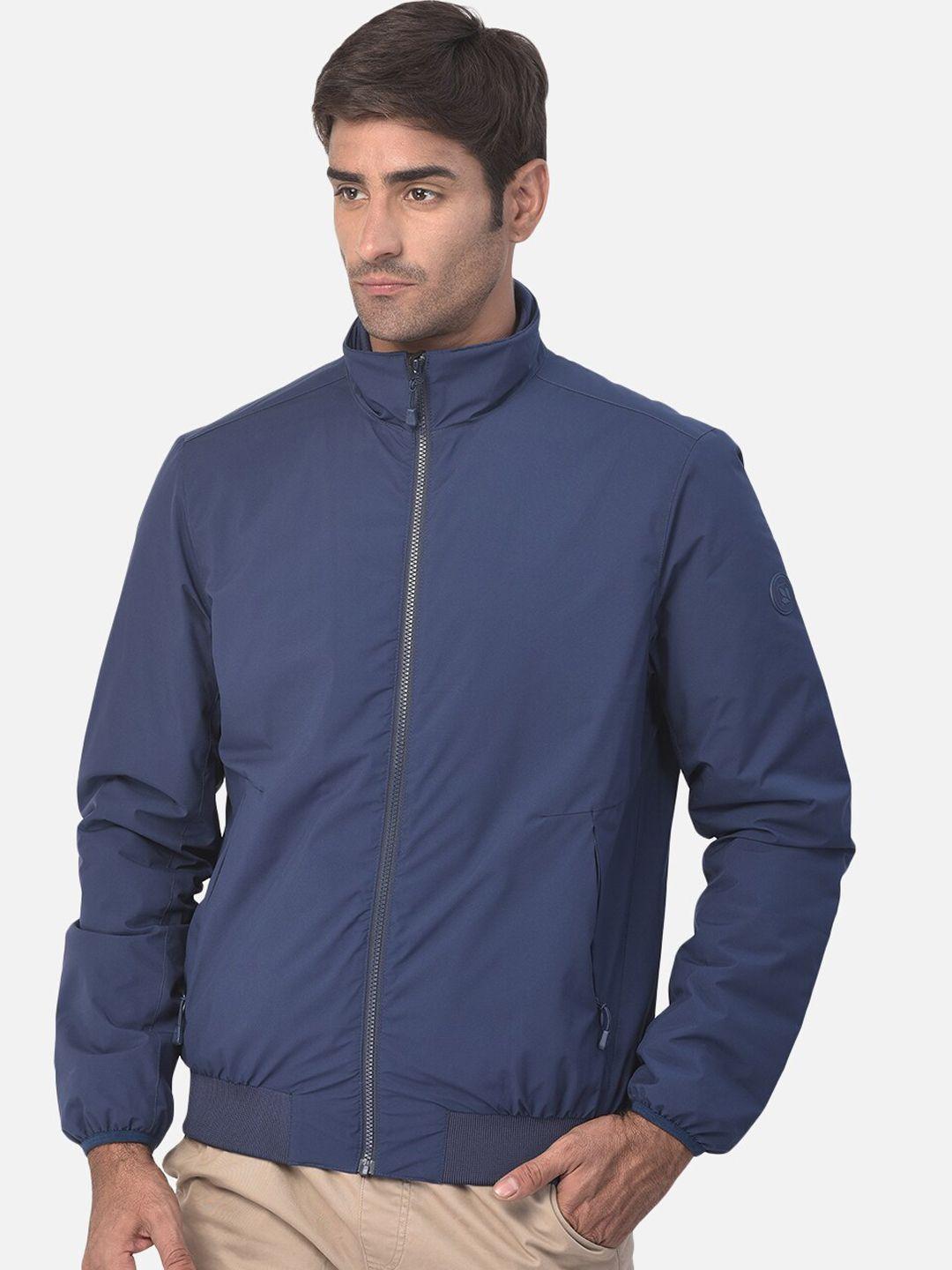 woodland-men-blue-solid-water-resistant-bomber-jacket