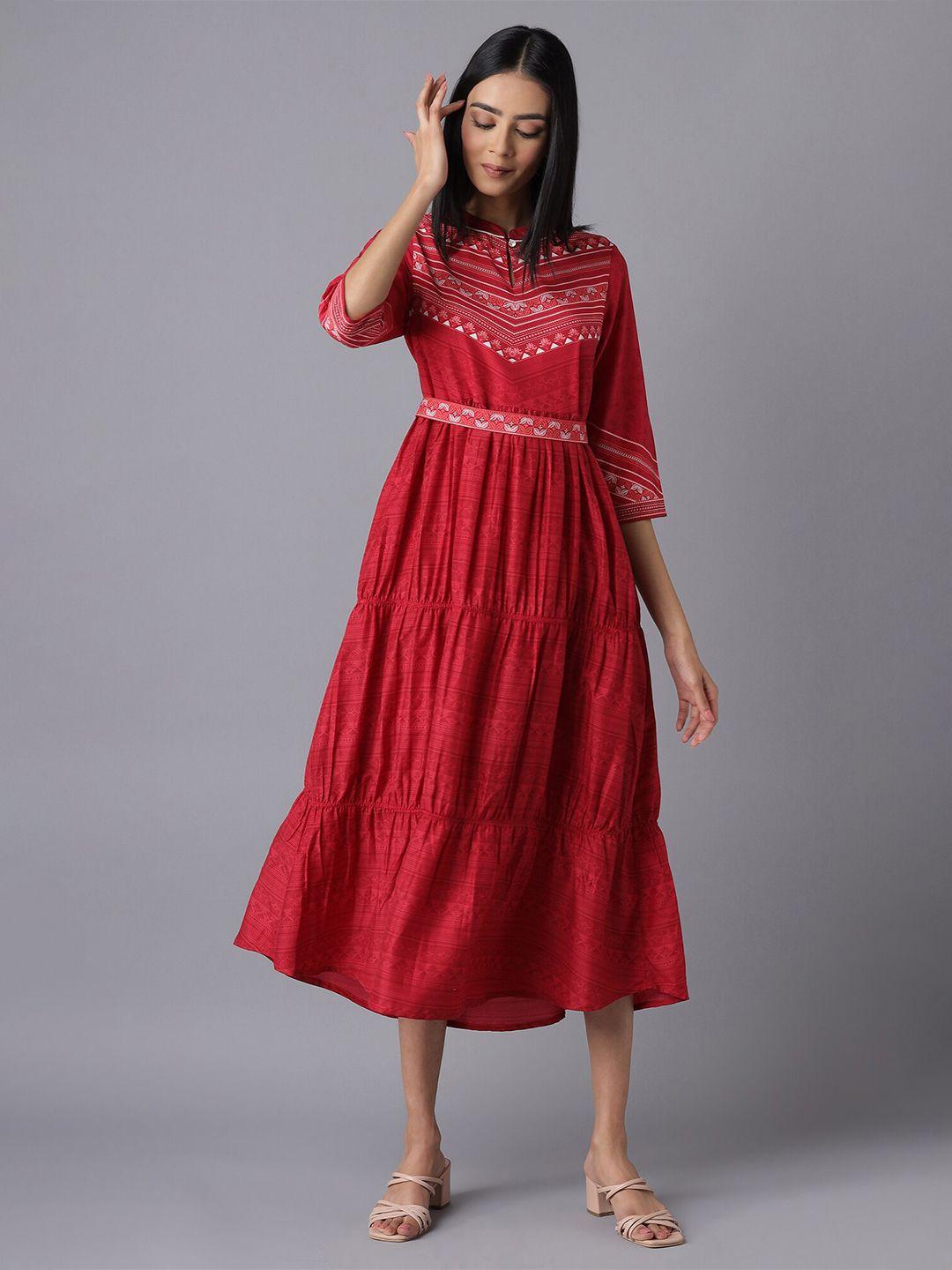 aurelia-red-ethnic-motifs-tiered-midi-dress