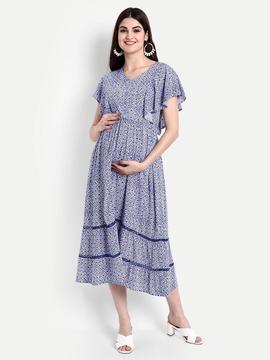 aaruvi-ruchi-verma-women-blue-floral-printed-maternity-midi-dress