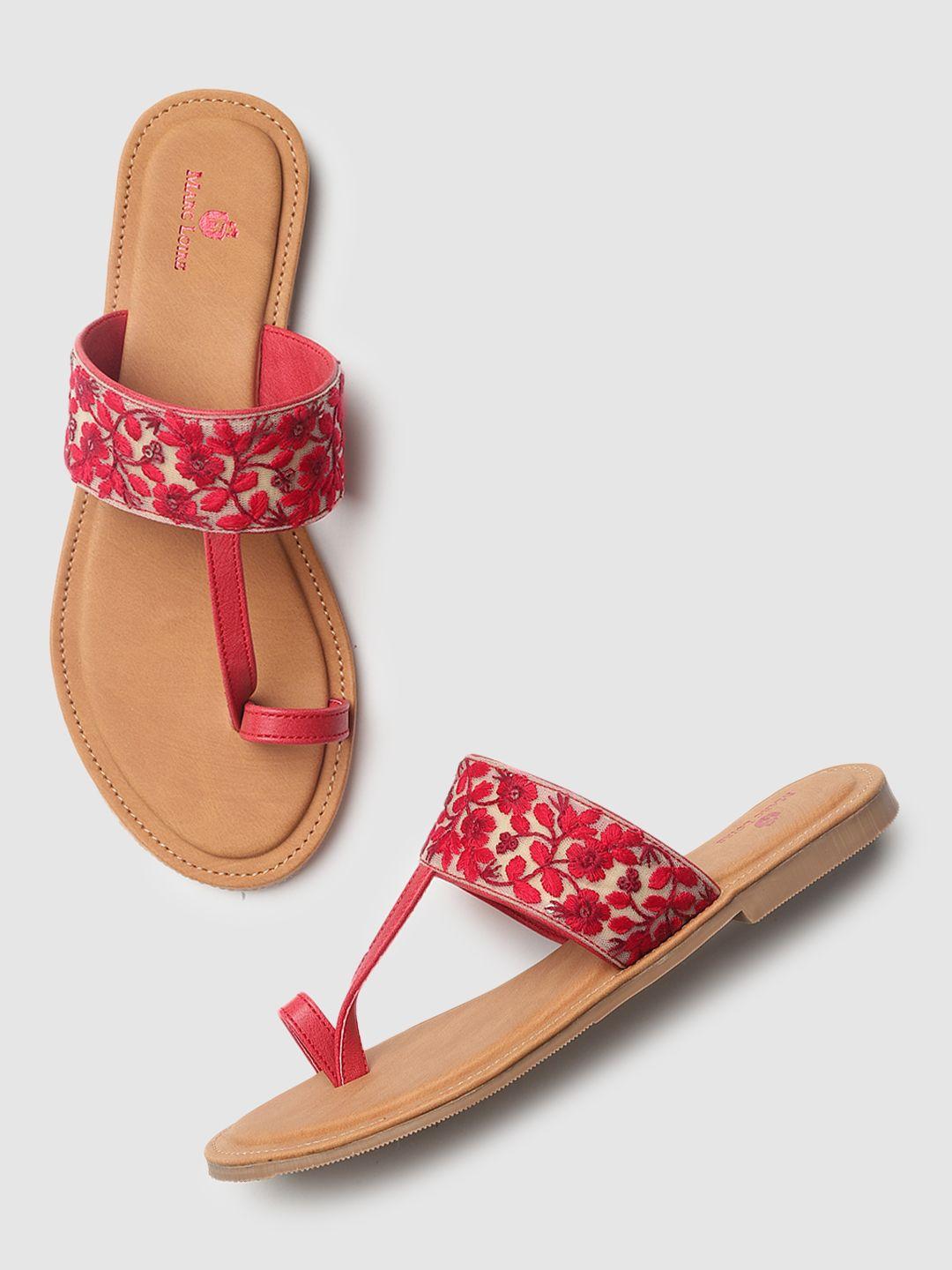 marc-loire-women-red-embroidered-leather-ethnic-one-toe-flats