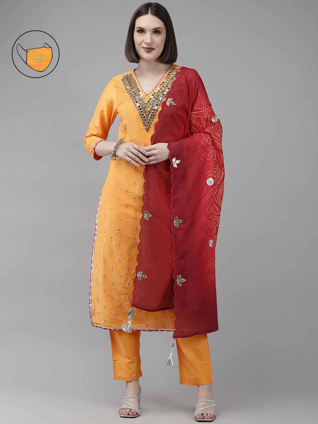 ishin-women-yellow-floral-embroidered-mirror-work-kurta-with-trousers-&-with-dupatta