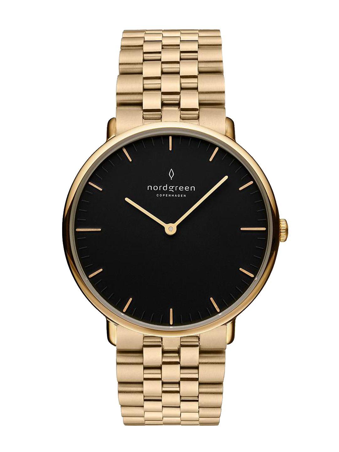 nordgreen-women-black-dial-&-gold-toned-stainless-steel-bracelet-style-straps-analogue-watch-nr36go5lgobl