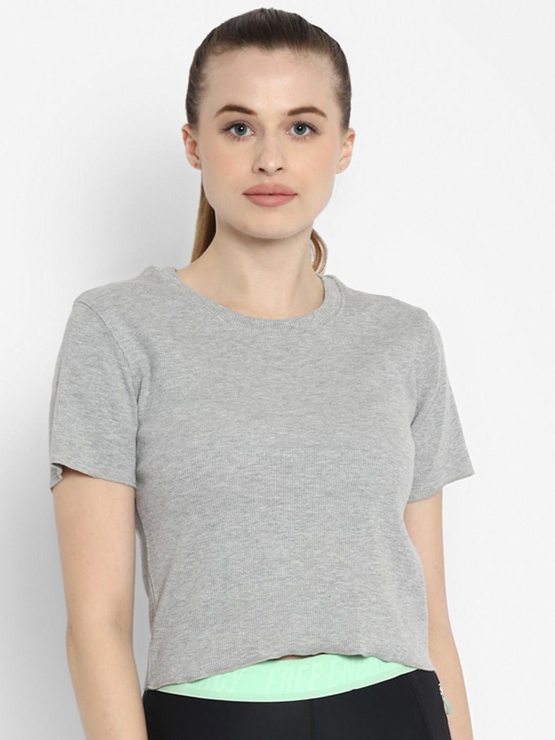 off-limits-women-grey-melange-solid-t-shirt