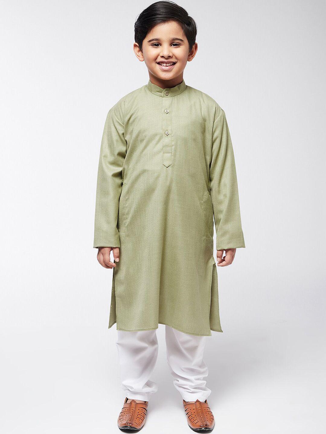 sojanya-boys-green-&-white-kurta-with-pyjamas