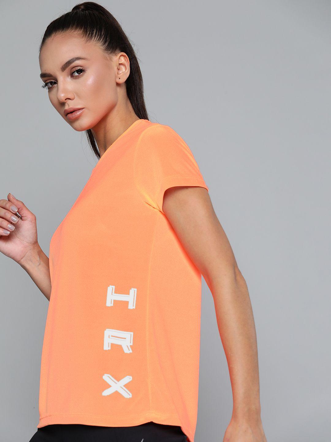 hrx-by-hrithik-roshan-running-women-neon-orange-rapid-dry-brand-carrier-tshirts