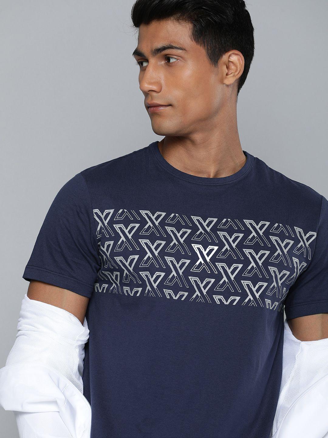 hrx-by-hrithik-roshan-men-navy-blue-typography-printed-pure-cotton-t-shirt