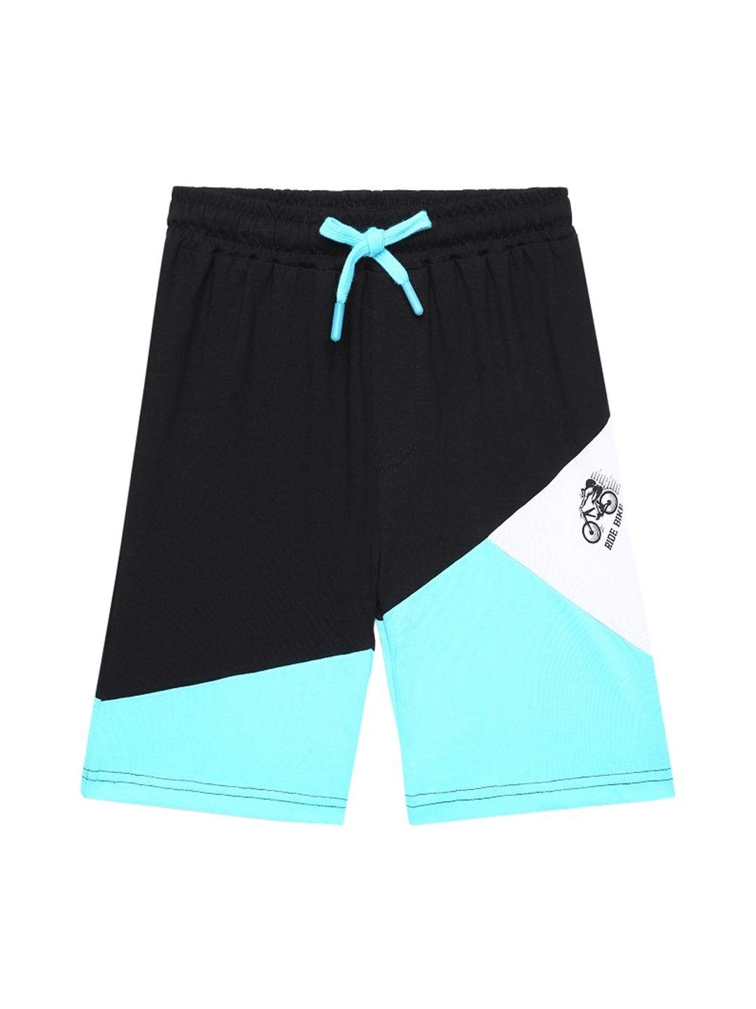under-fourteen-only-boys-black-&-blue-colourblocked-regular-fit-lounge-shorts