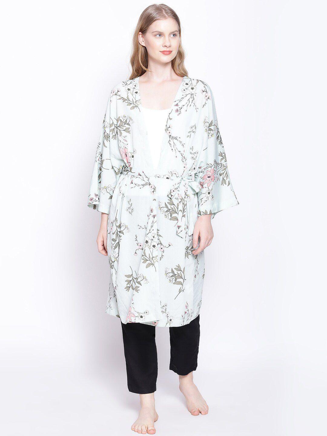 oxolloxo-green-printed-tie-knot-nightdress-cover-up