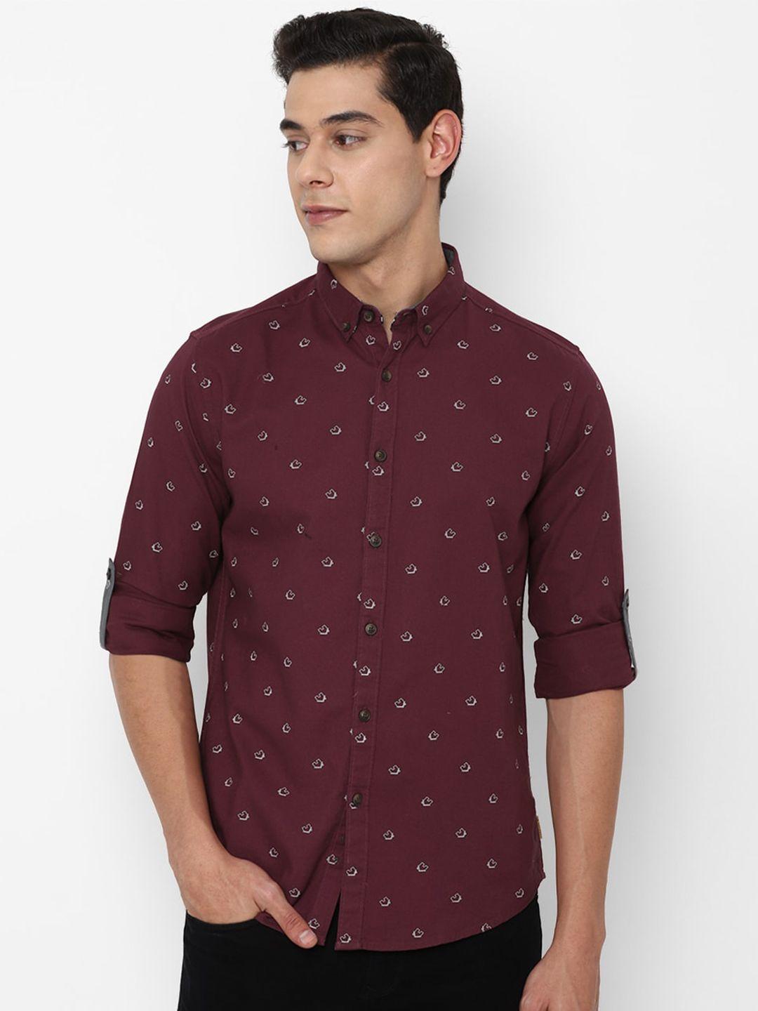 forever-21-men-maroon-printed-casual-shirt