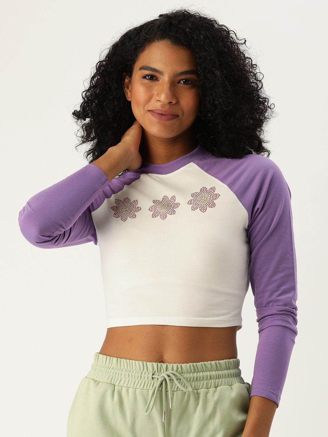 forever-21-women-white-&-purple-colourblocked-raglan-sleeves-cropped-boxy-top