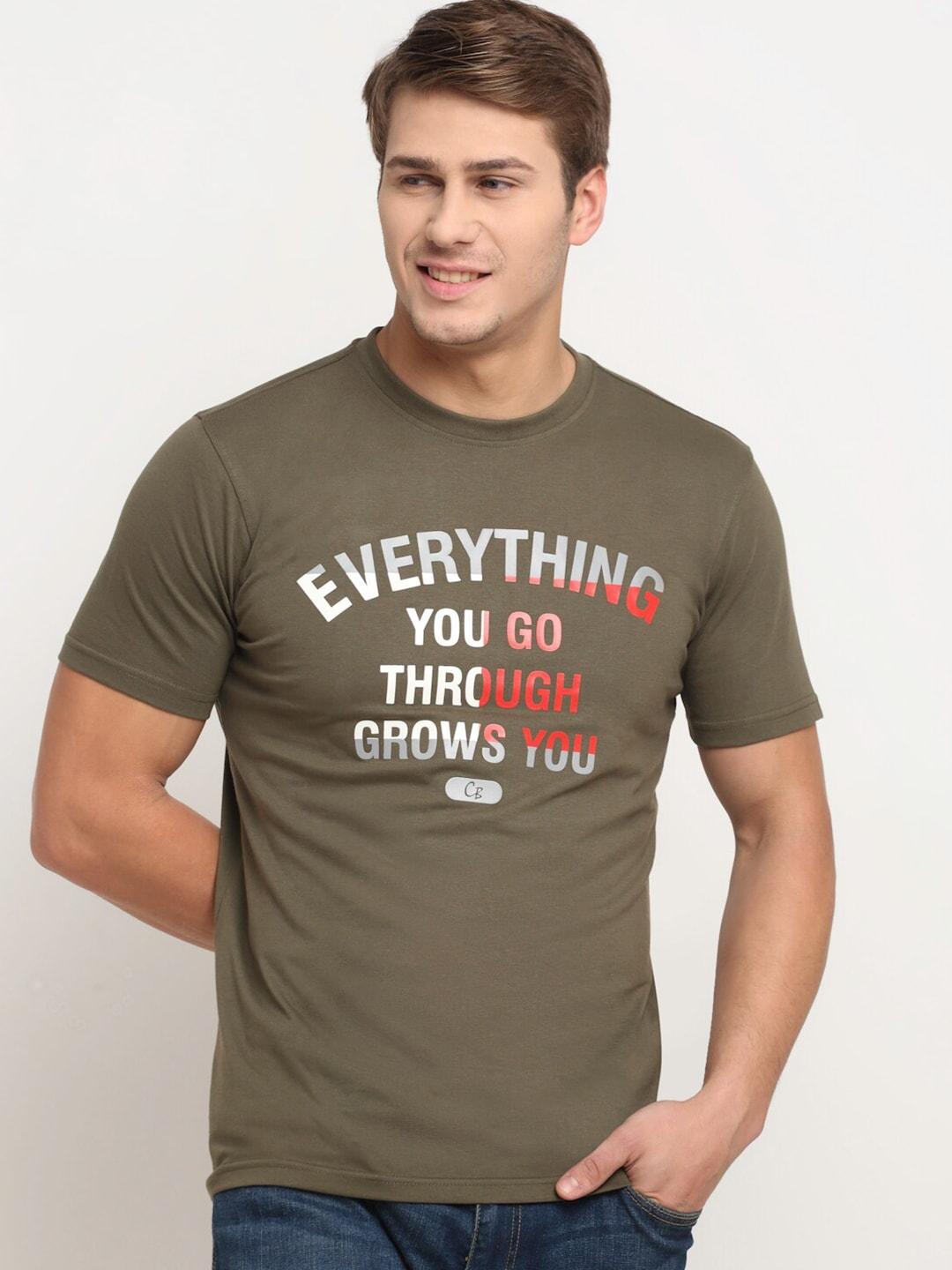 cantabil-men-olive-green-cotton-typography-printed-t-shirt