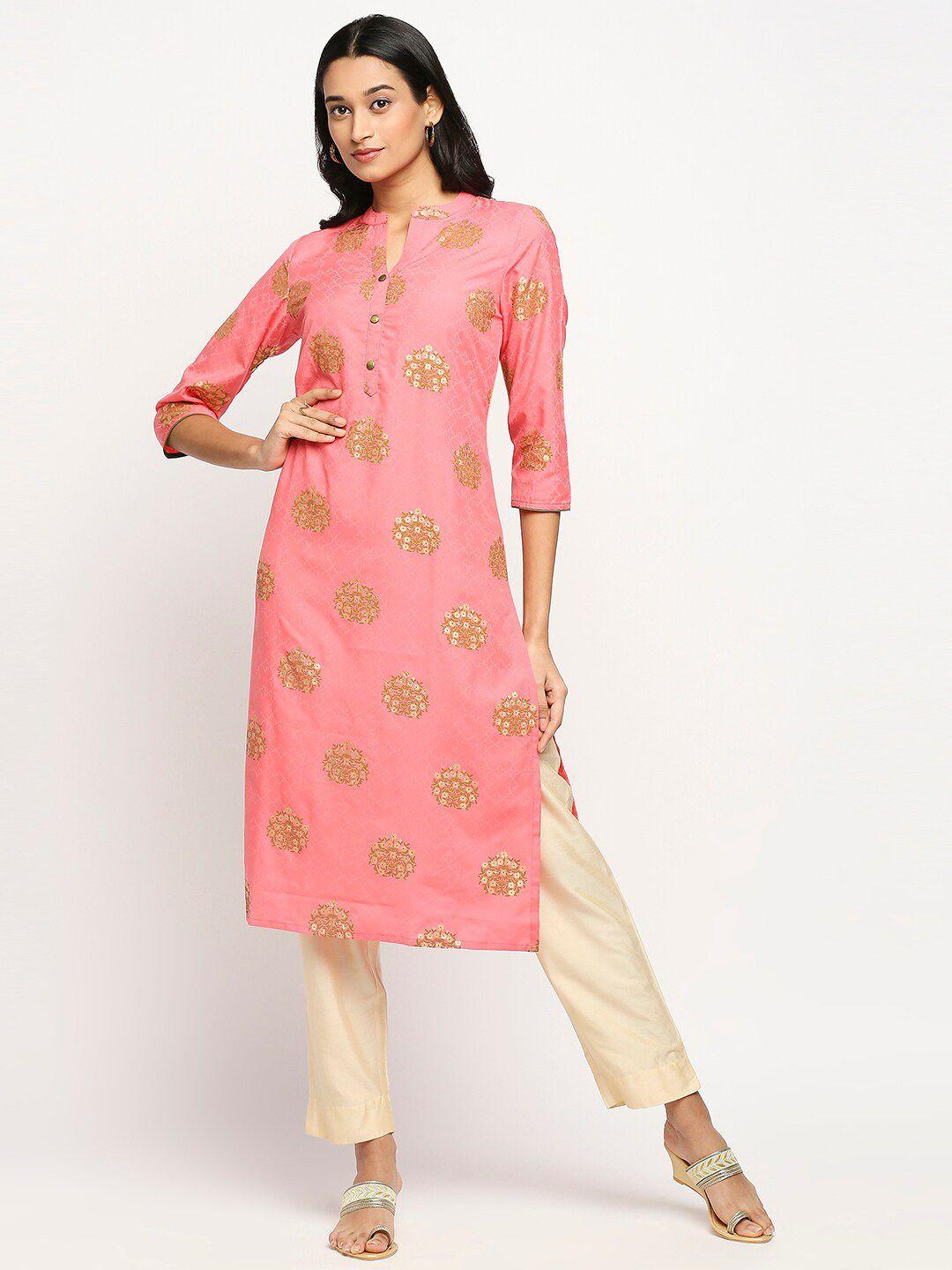 ethnicity-pink-floral-printed-kurti