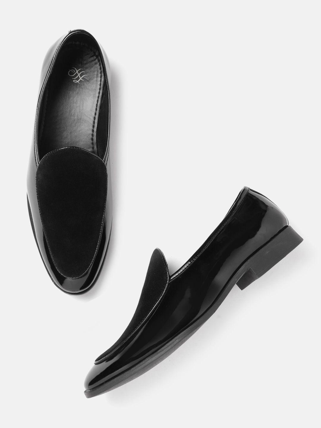house-of-pataudi-men-black-patent-finish-handcrafted-formal-slip-ons