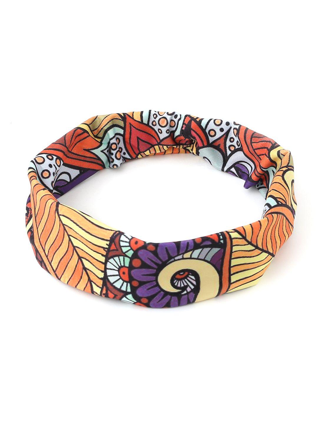 yellow-chimes-girls-pack-of-2-orange-&-purple-ethnic-motifs-printed-fabric-headband
