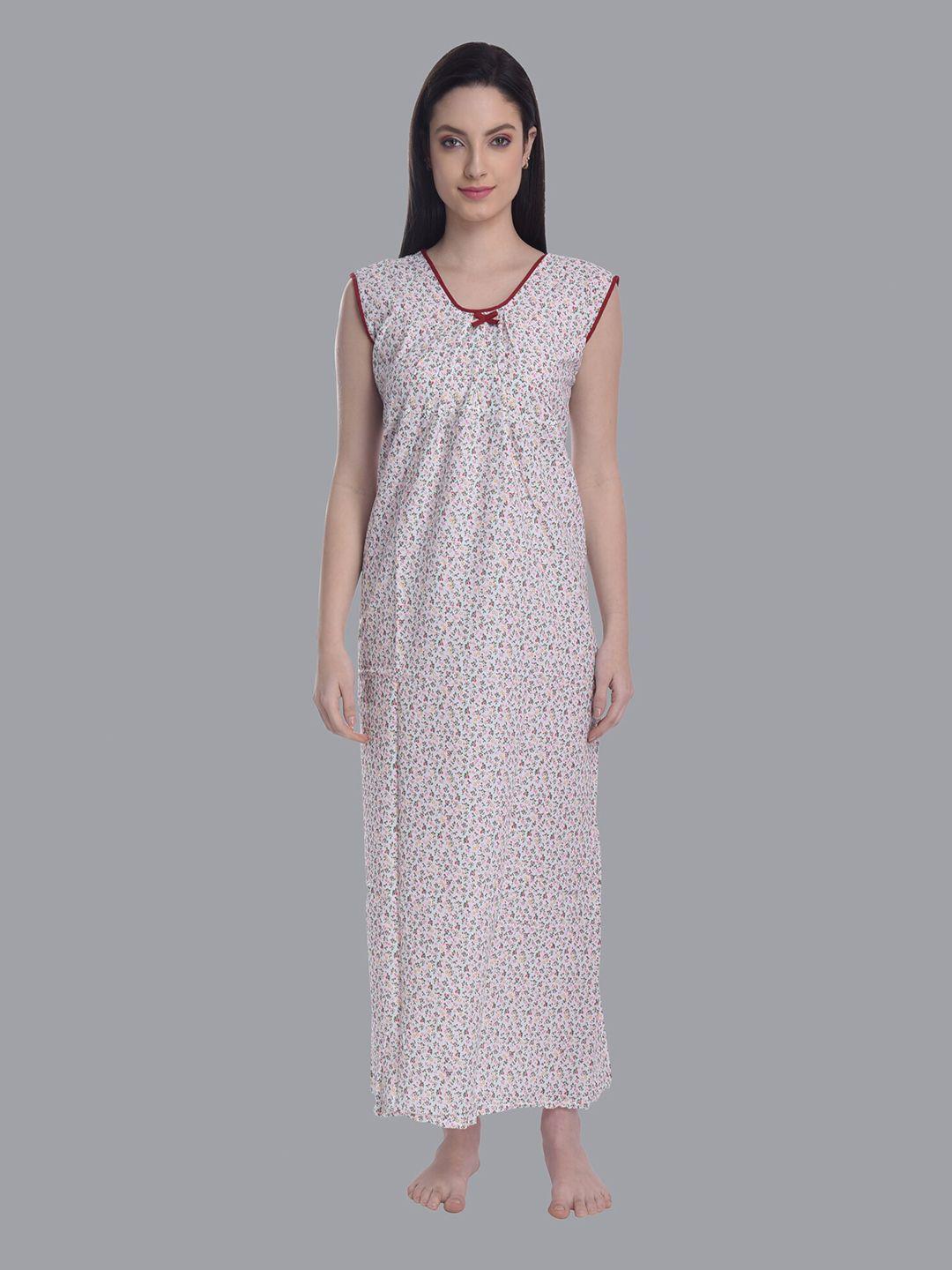 cierge-red-printed-pure-cotton-maxi-nightdress