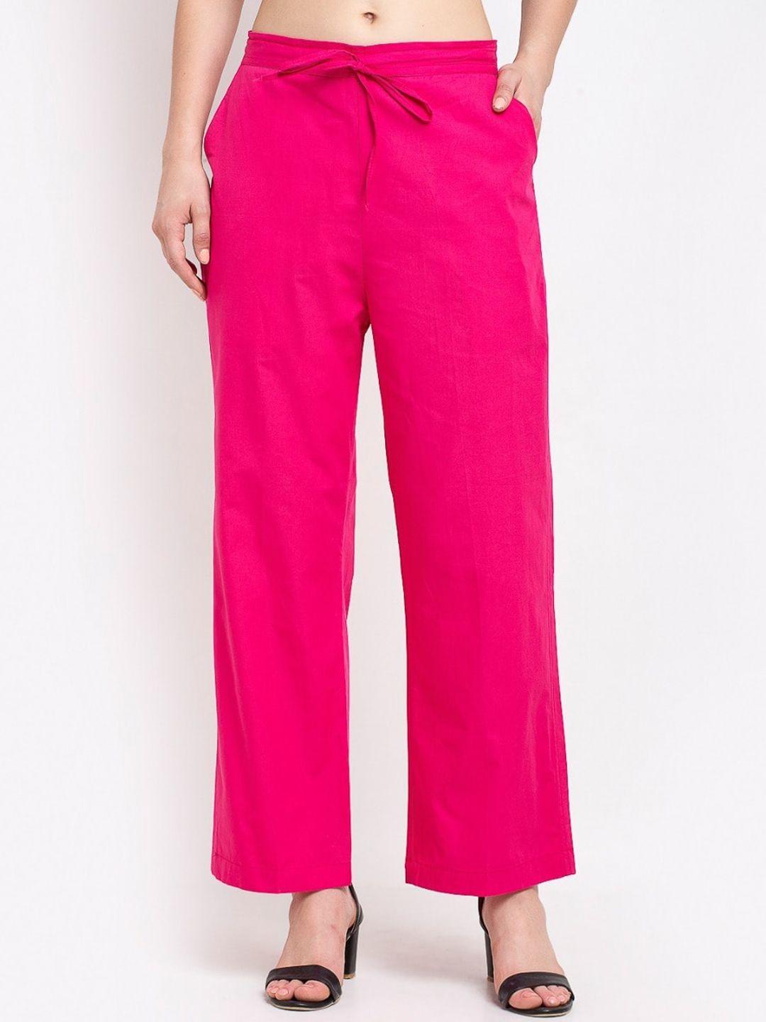 gracit-women-fuchsia-pink-straight-fit-parallel-trousers