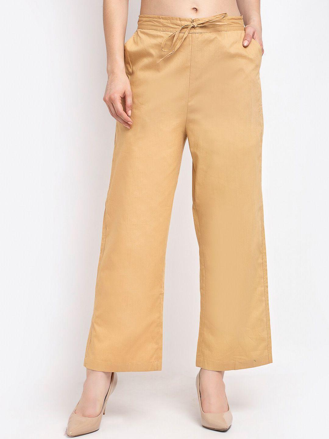 gracit-women-beige-loose-fit-parallel-trousers