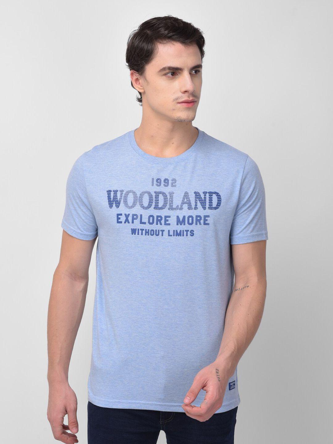 woodland-men-blue-typography-printed-t-shirt