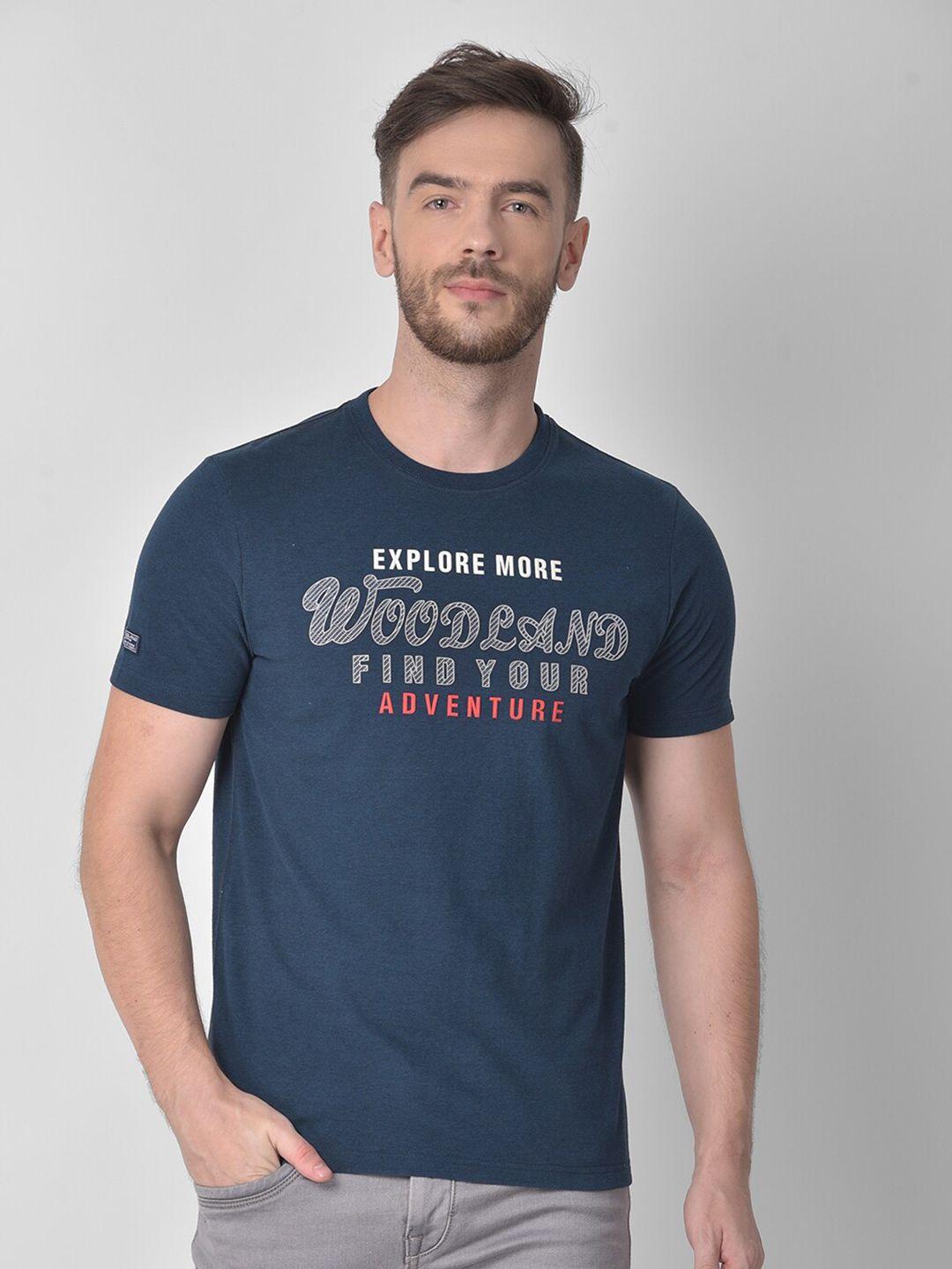 woodland-men-blue-typography-printed-t-shirt