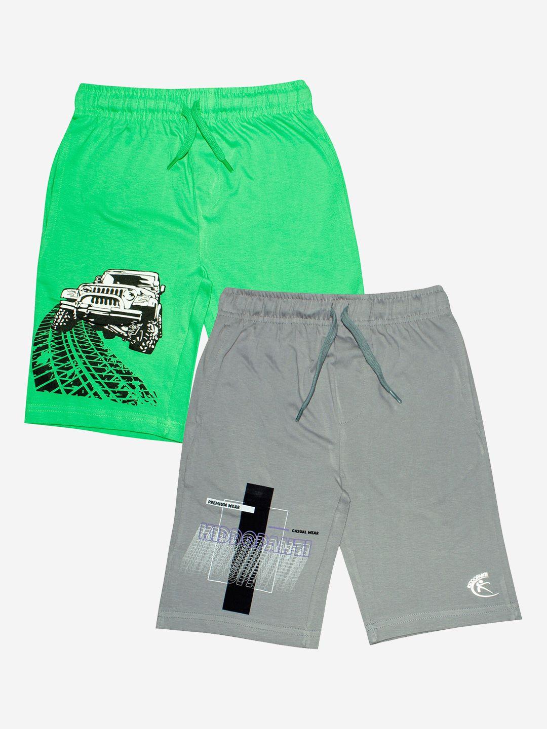 kiddopanti-boys-green-printed-sports-shorts
