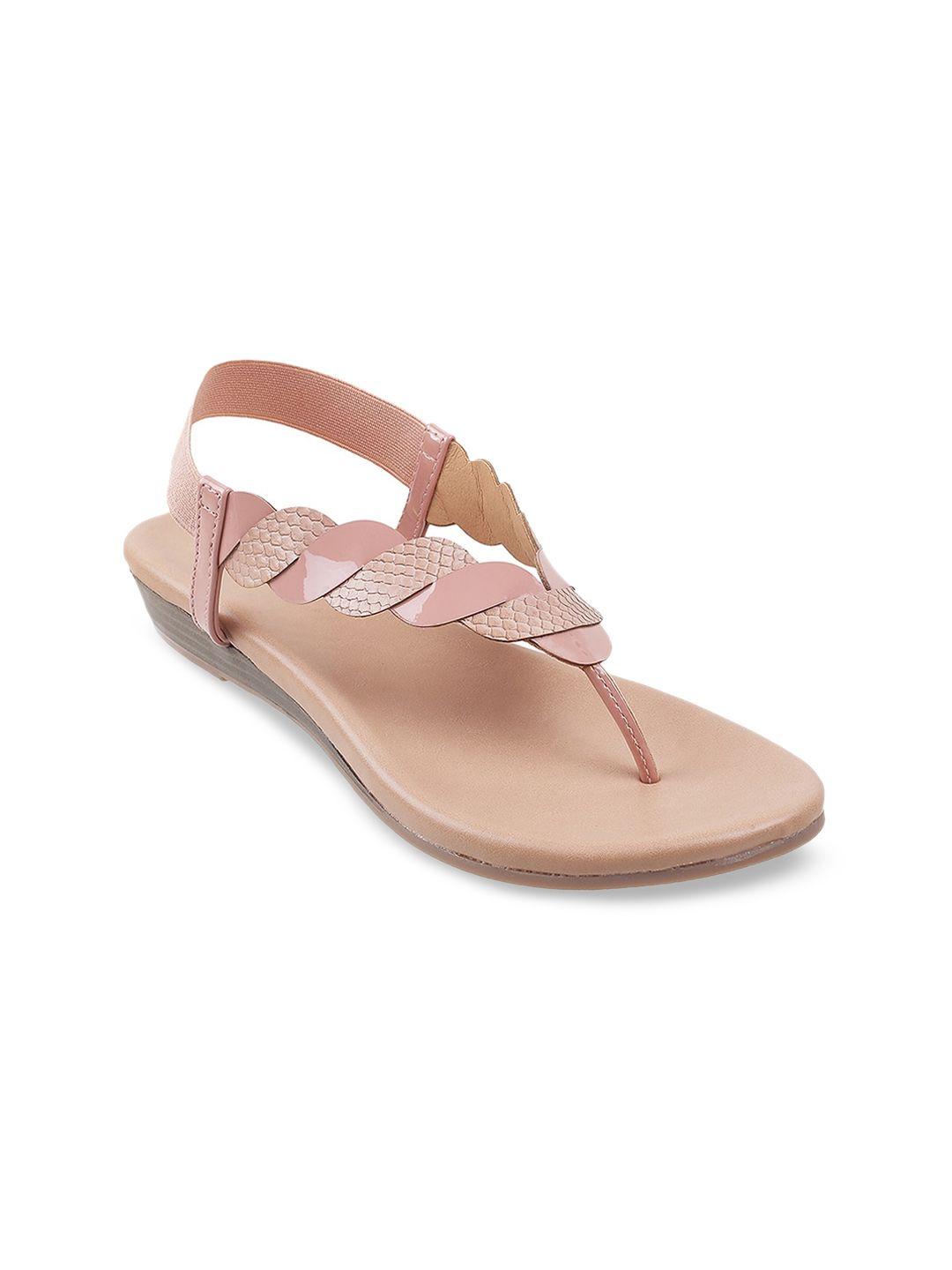 mochi-women-peach-coloured-textured-open-toe-flats
