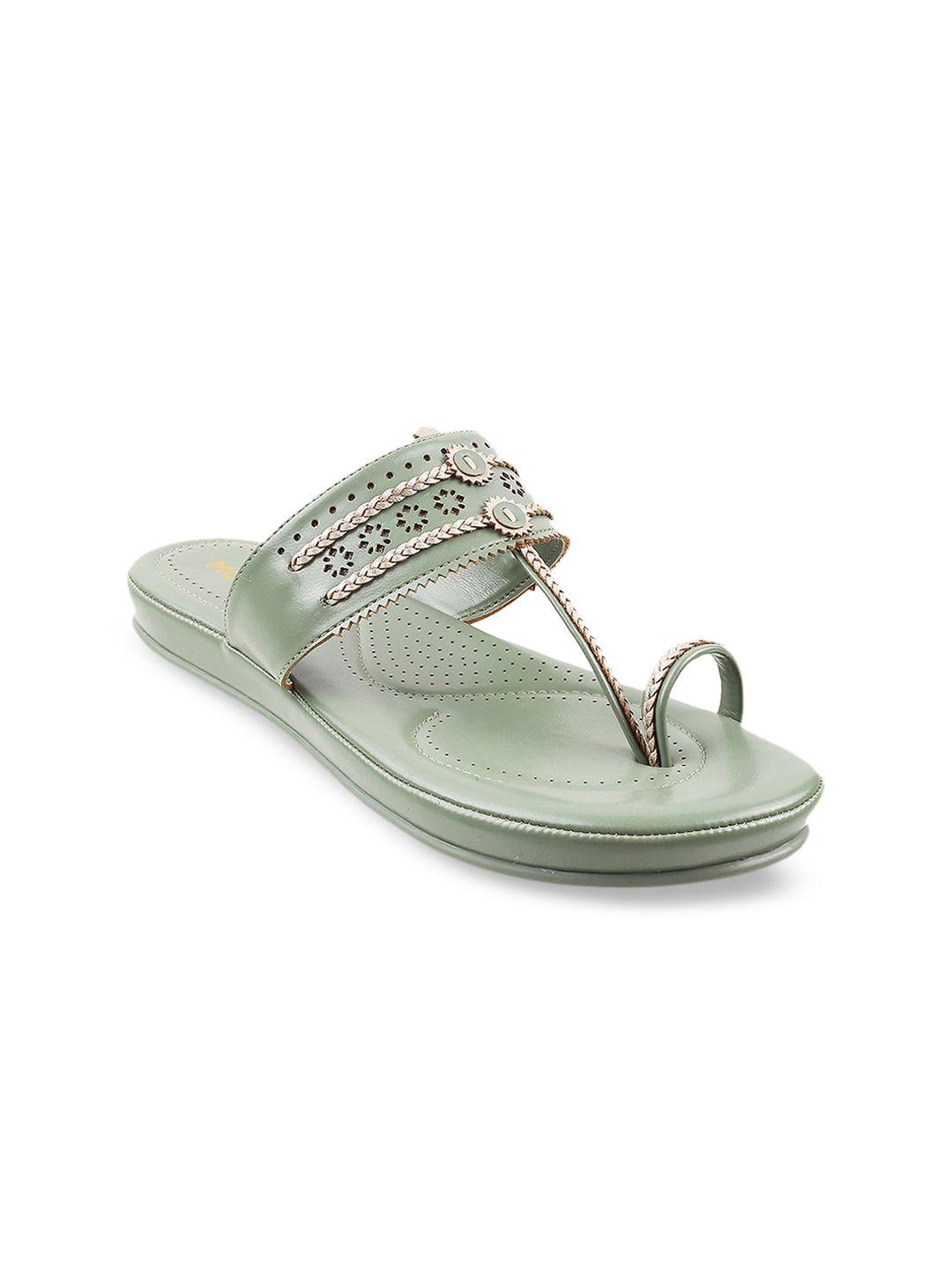 mochi-women-green-embellished-one-toe-flats