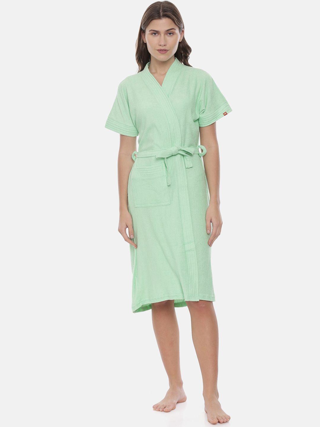 goldstroms-women-green-solid-bathrobe-with-belt