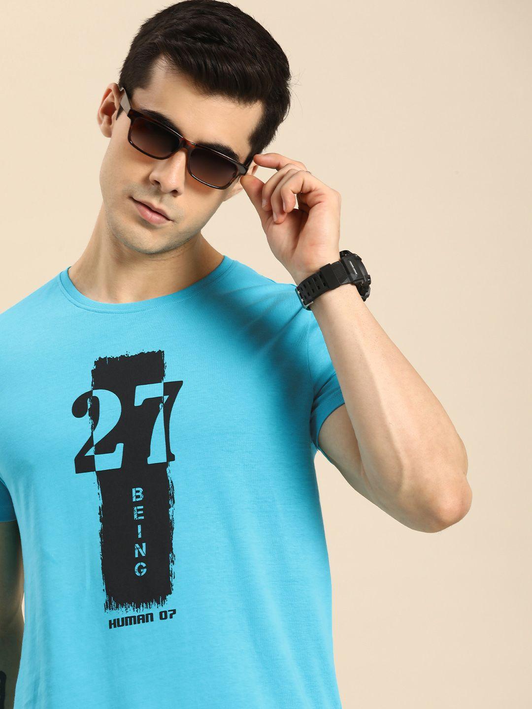 being-human-men-turquoise-blue-brand-logo-printed-pure-cotton-t-shirt