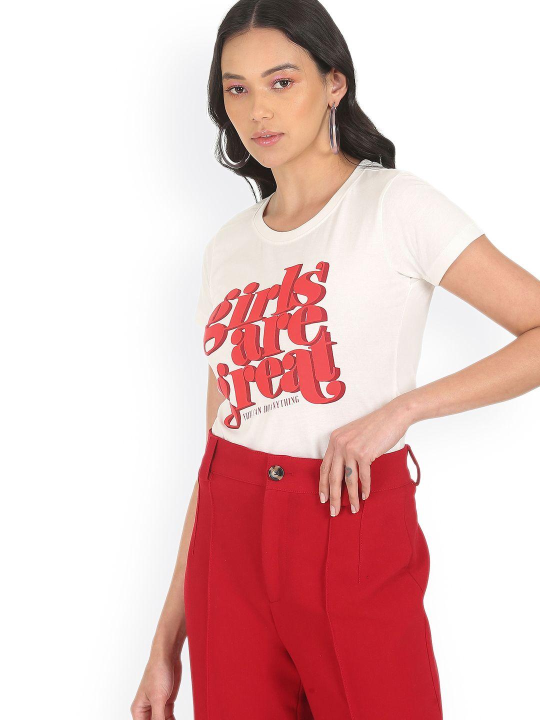 sugr-women-off-white-&-red-typography-printed-pure-cotton-t-shirt