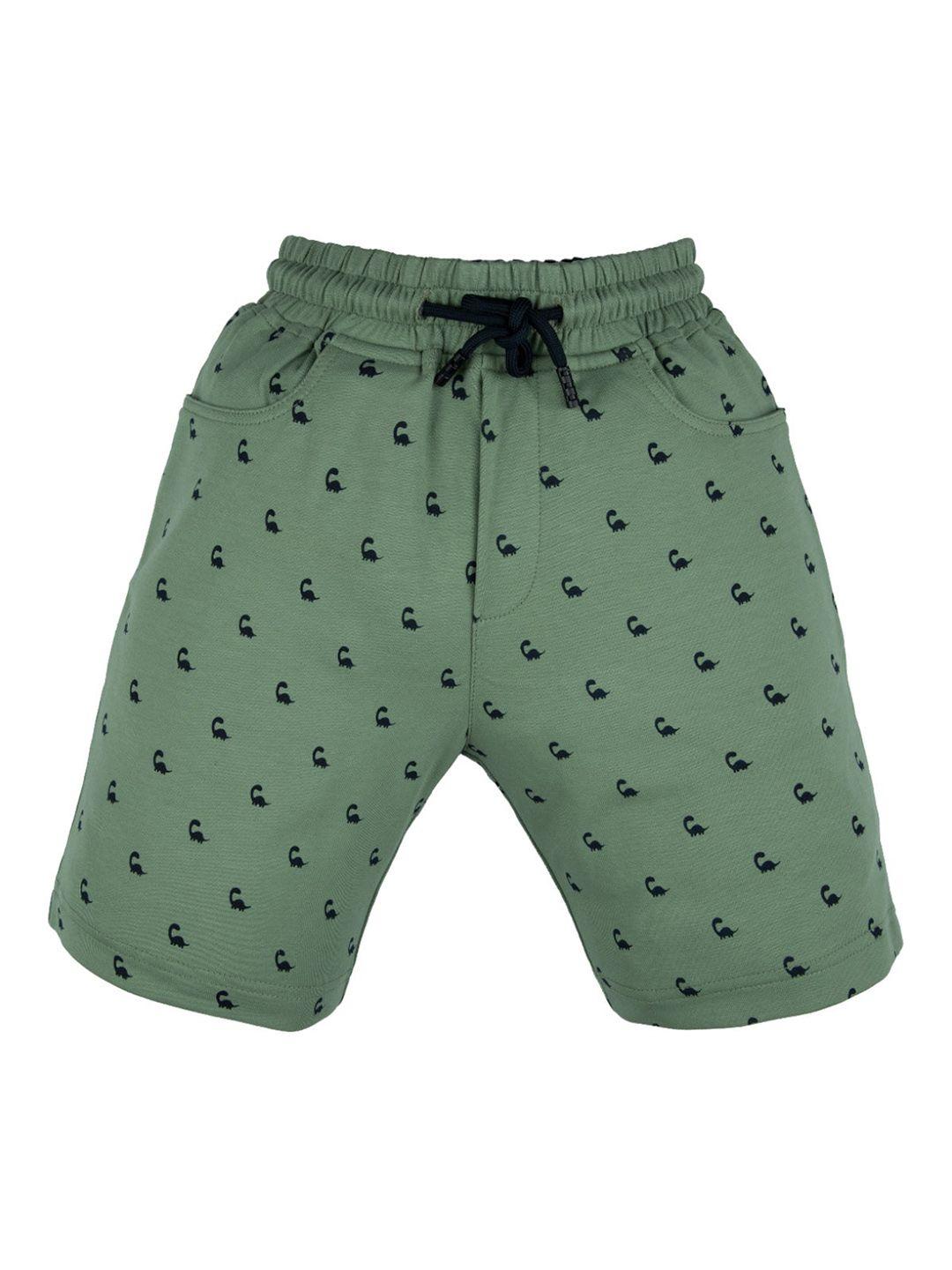 status-quo-boys-green-printed-high-rise-shorts