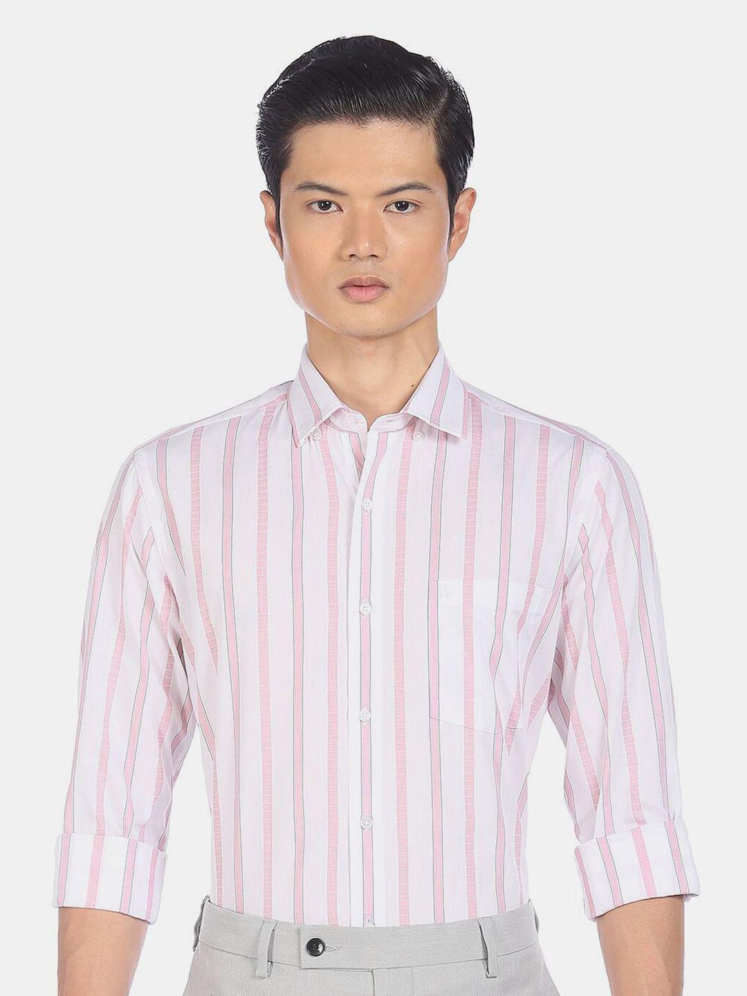 arrow-men-pink-slim-fit-striped-casual-shirt