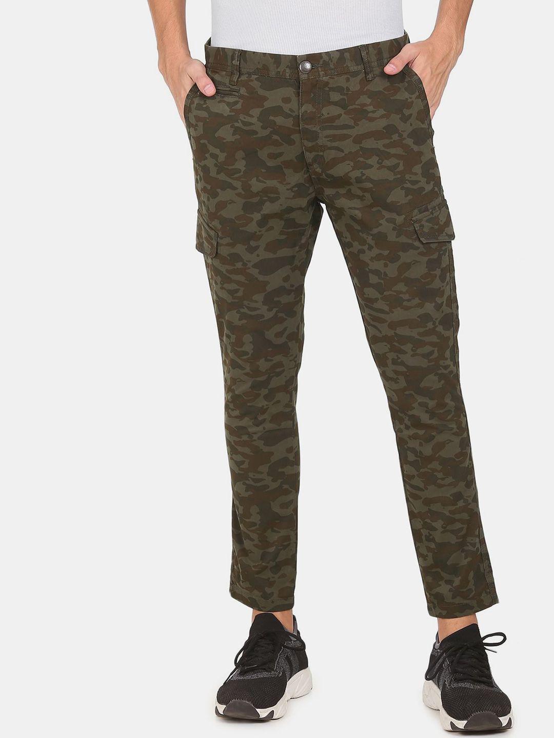 u.s.-polo-assn.-denim-co.-men-olive-green-&-brown-camouflage-printed-cargos-trousers