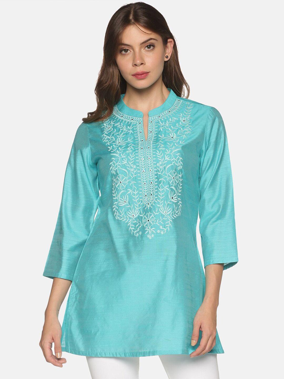 saffron-threads-women-turquoise-blue-embroidered-tunic