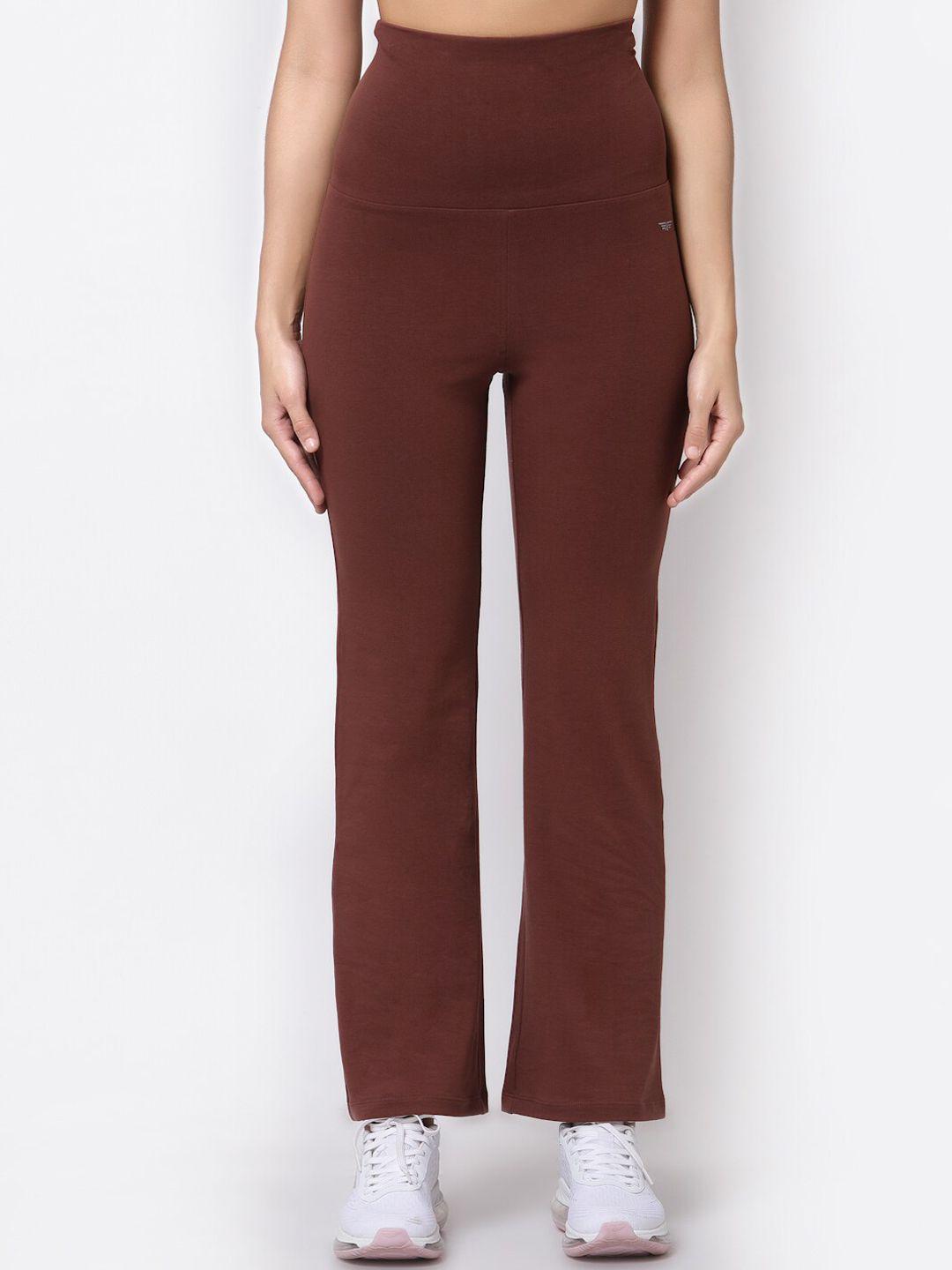 red-tape-women-brown-solid-yoga-track-pants