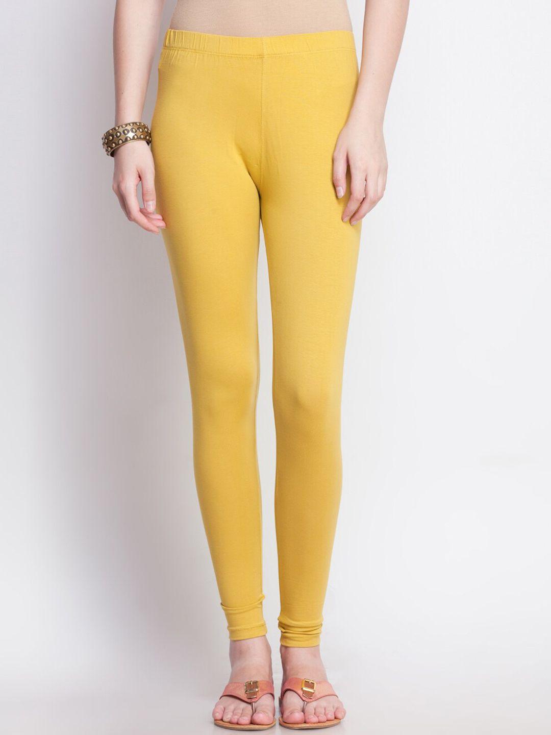 dollar-missy-women-gold-colored-cotton-slim-fit-ankle-length-leggings