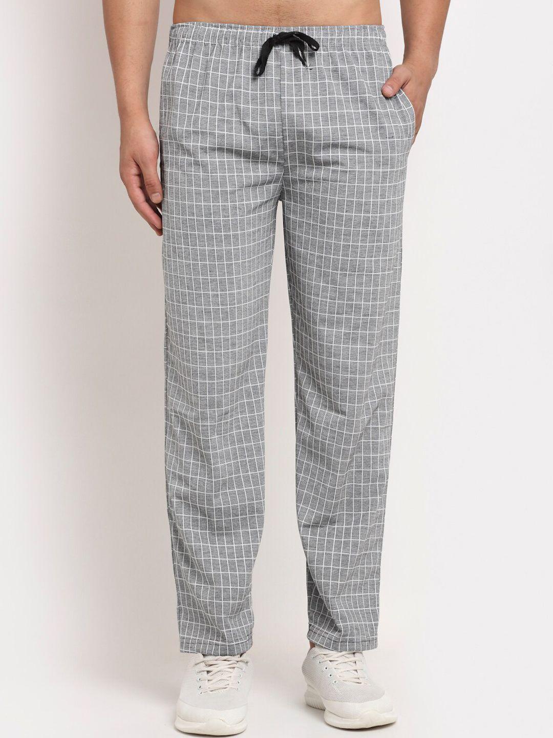 vimal-jonney-men-grey-checked-regular-track-pants
