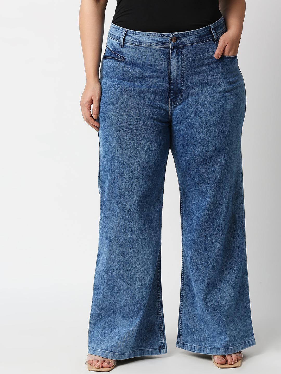 high-star-women-blue-wide-leg-high-rise-plus-size-stretchable-jeans