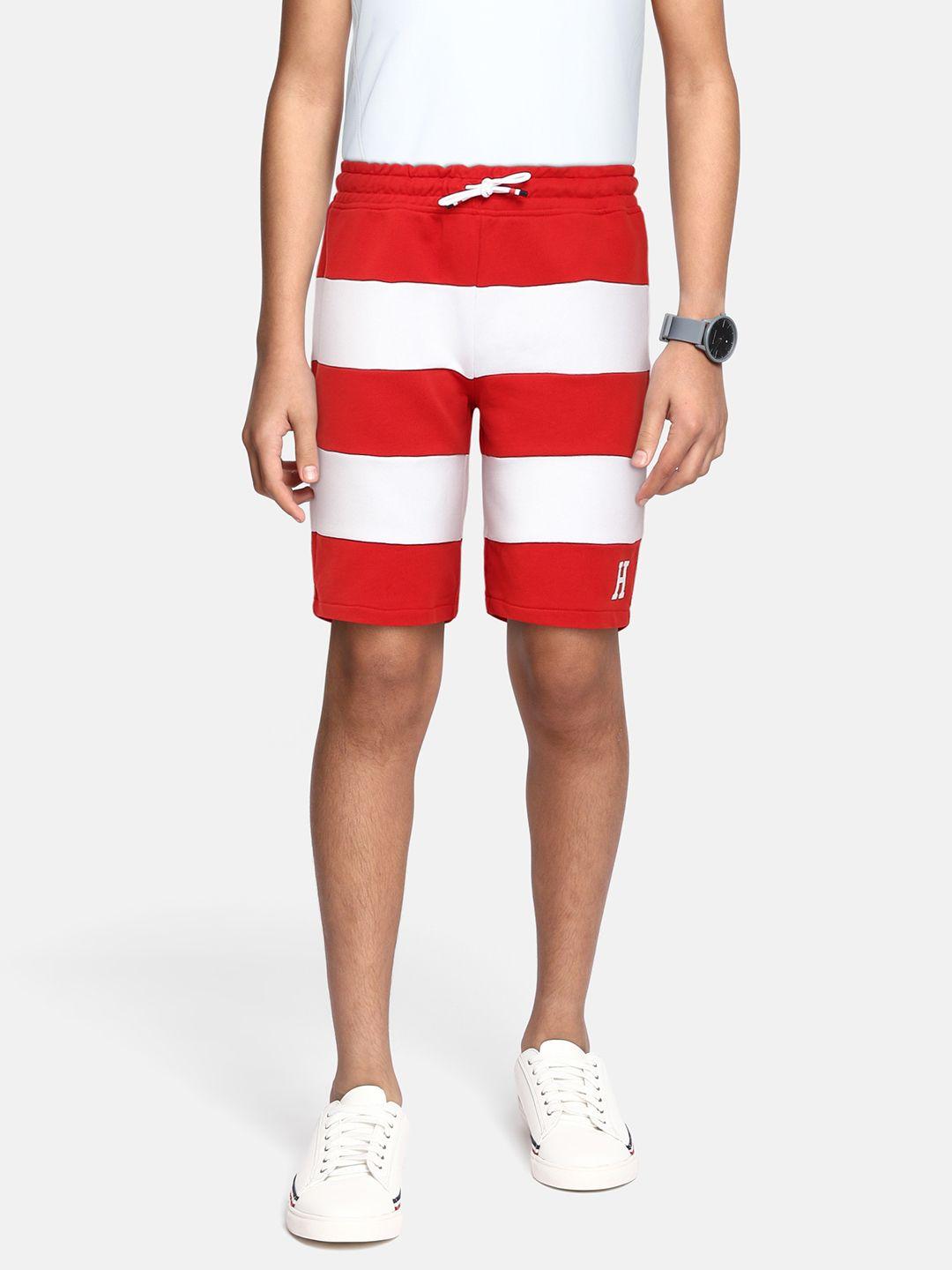 tommy-hilfiger-boys-red-colourblocked-shorts