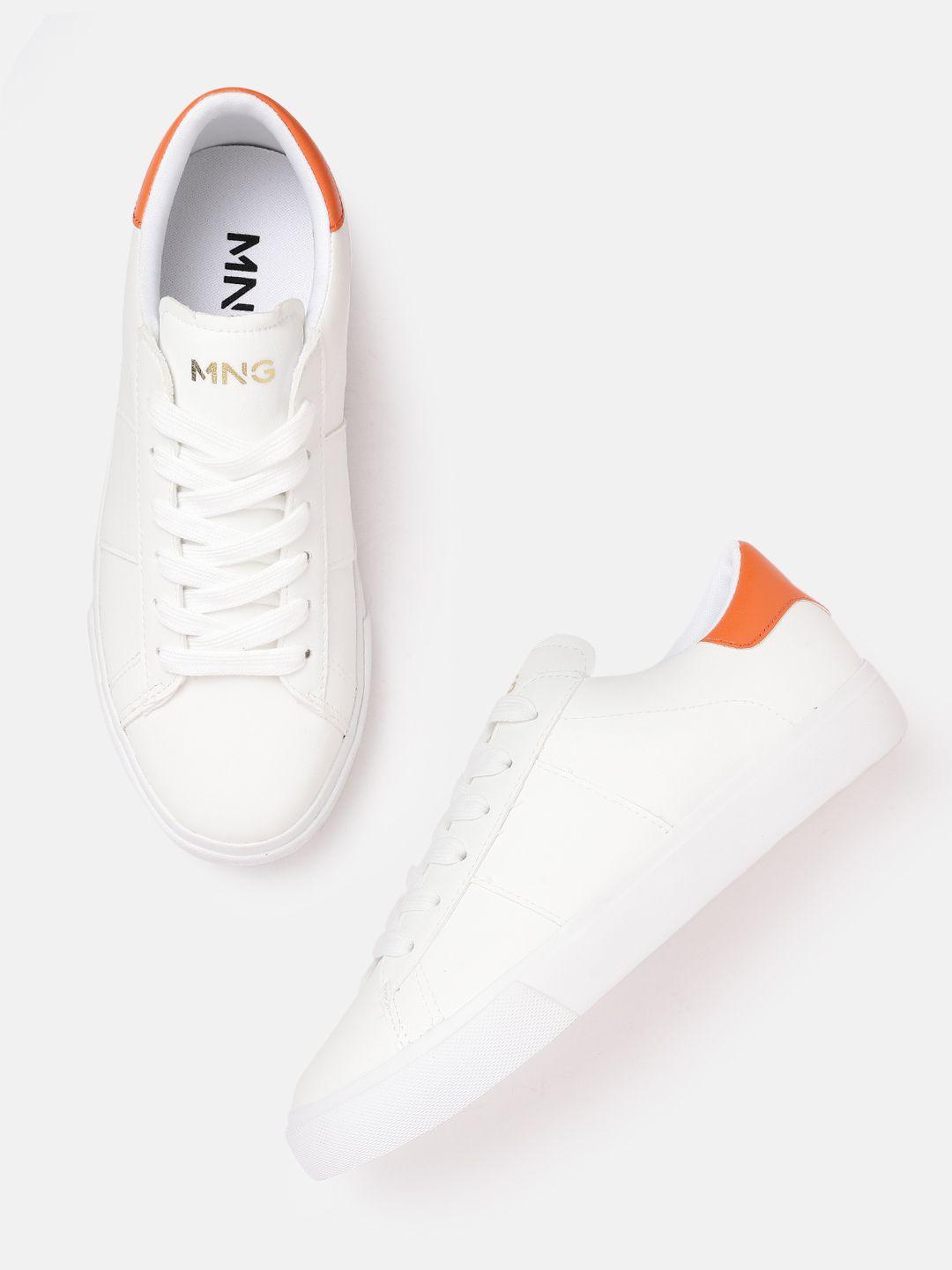 mango-women-white-&-orange-solid-sneakers