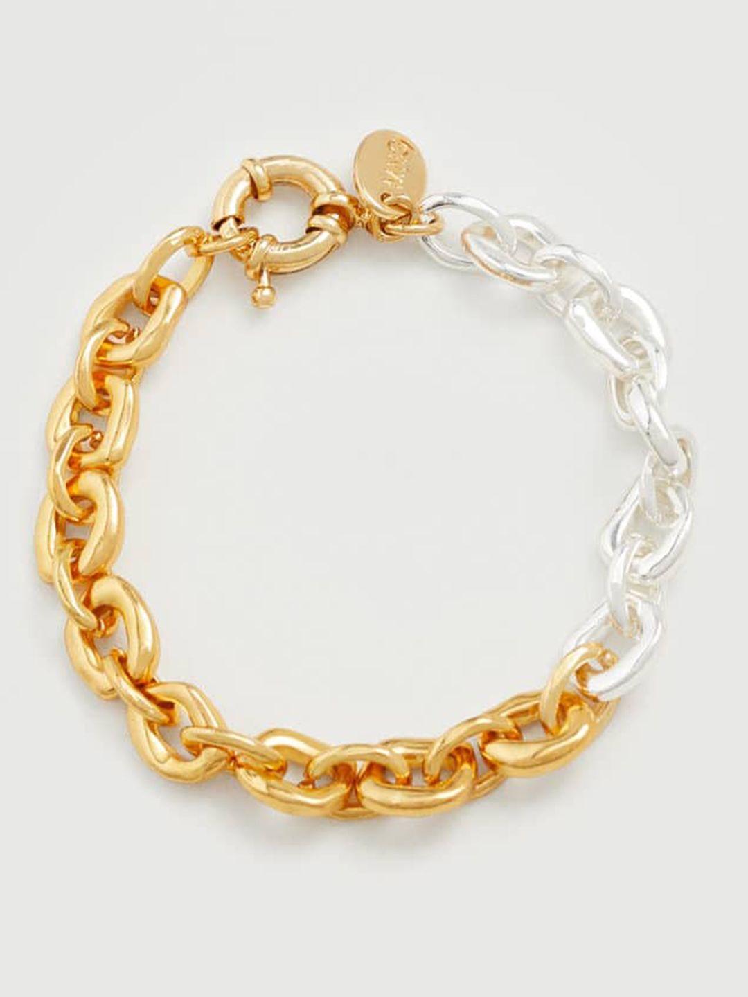 mango-women-gold-toned-&-silver-toned-link-bracelet