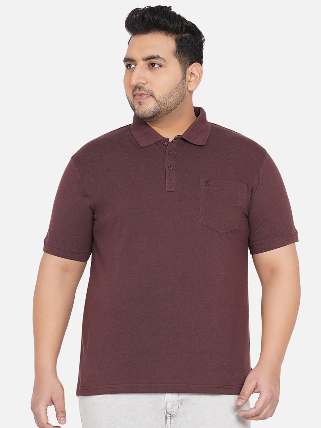 john-pride-men-plus-size-brown-polo-collar-bio-finish-outdoor-cotton-t-shirt