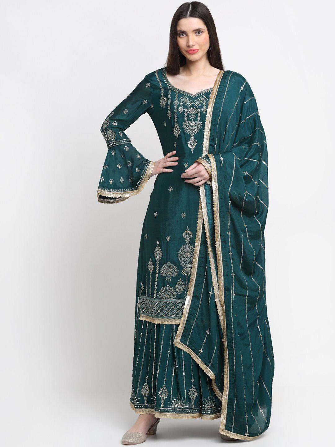 stylee-lifestyle-green-&-silver-toned-embellished-unstitched-dress-material