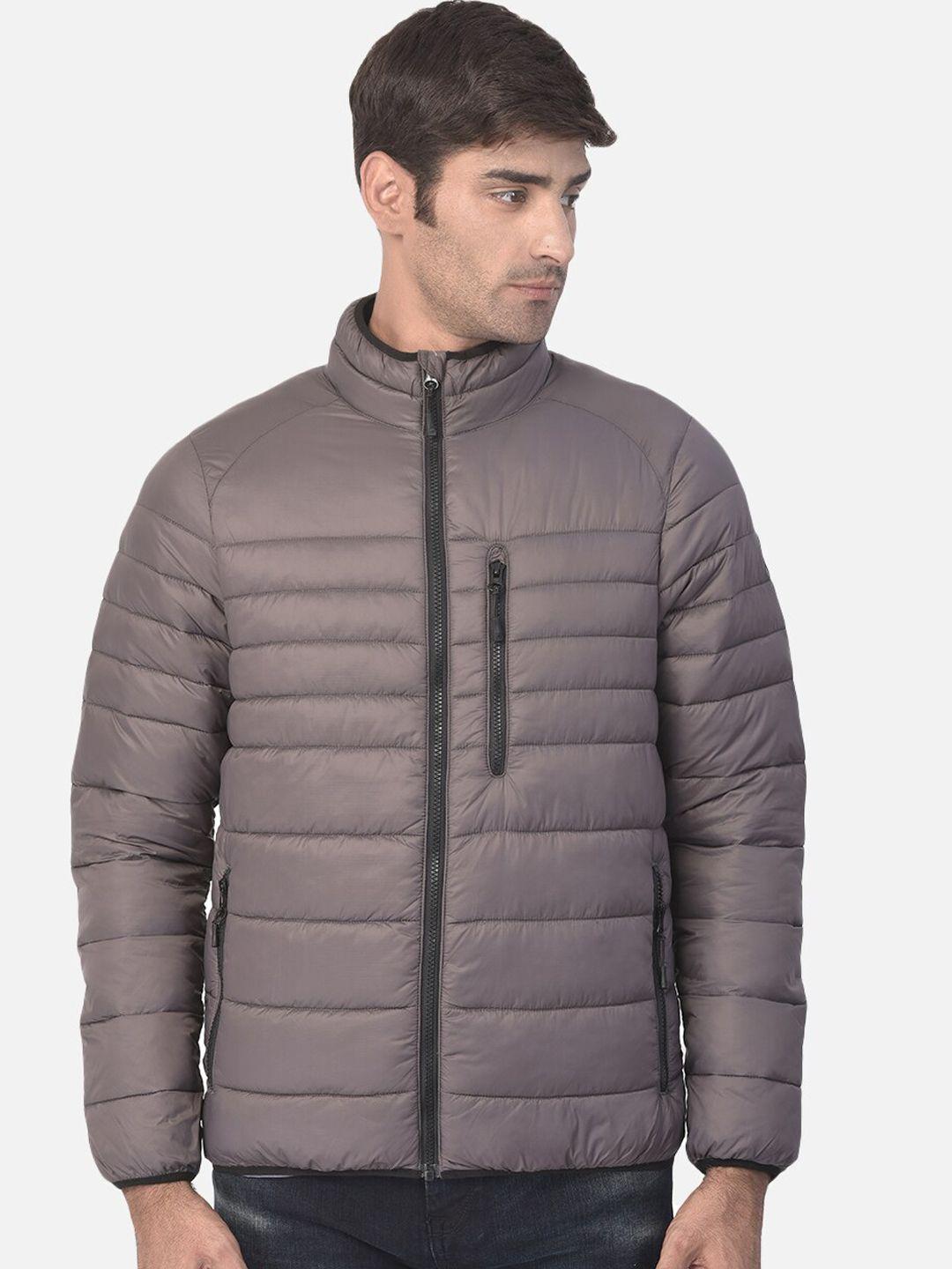 woodland-men-grey-solid-padded-jacket