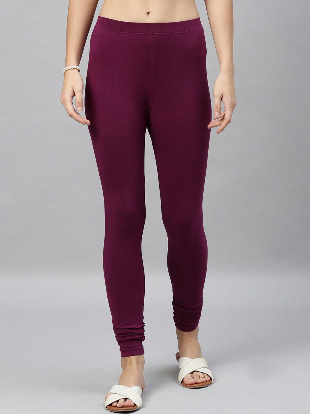 kryptic-women-purple-solid-churidar-length-leggings