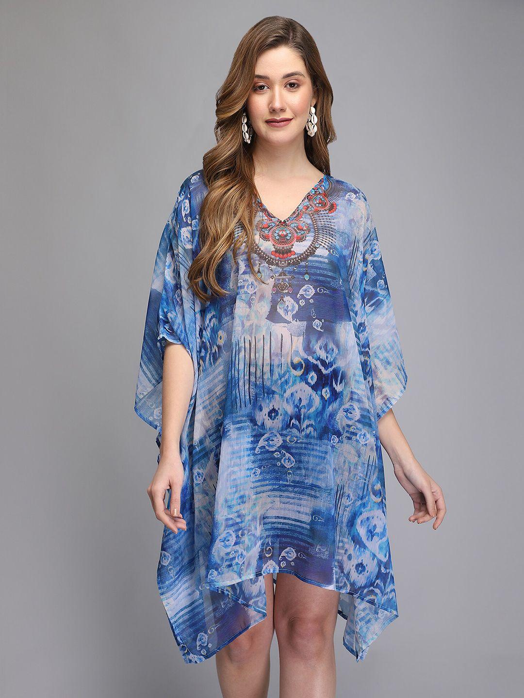 aditi-wasan-blue-tie-and-dye-chiffon-kaftan-dress